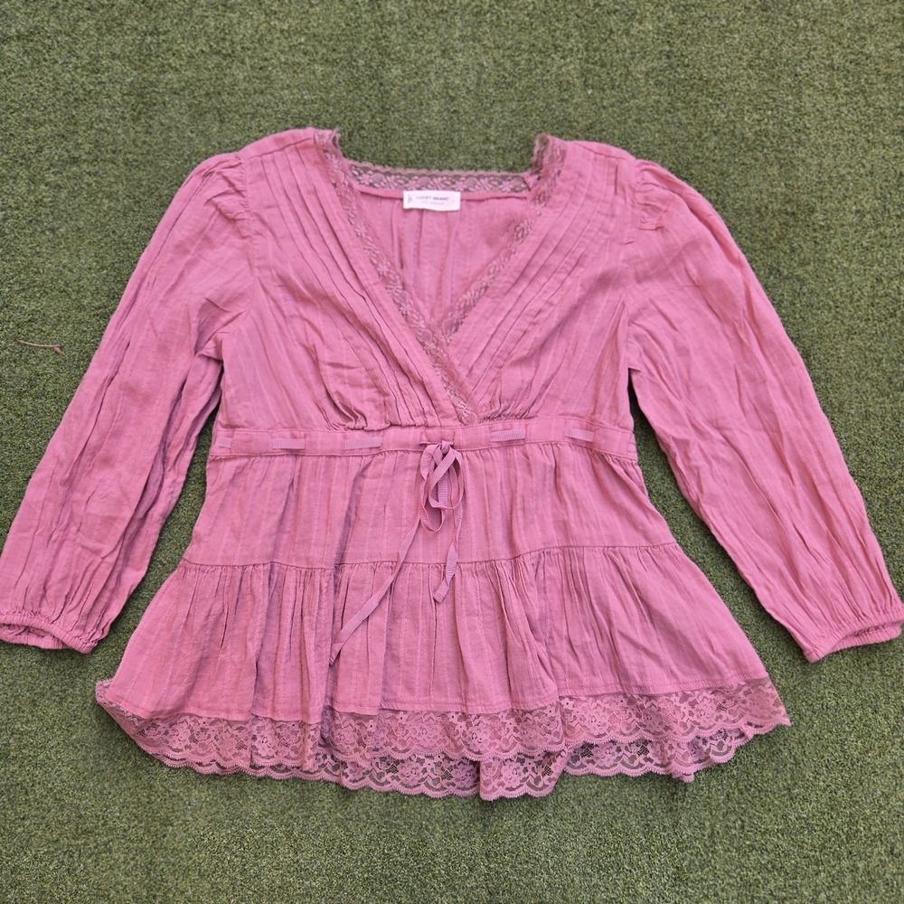Lucky Brand Shirt Women's Large Nostalgia Rose 3/4 Sleeve - Picture 2 of 10